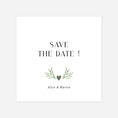 Save the date Cœur végétal