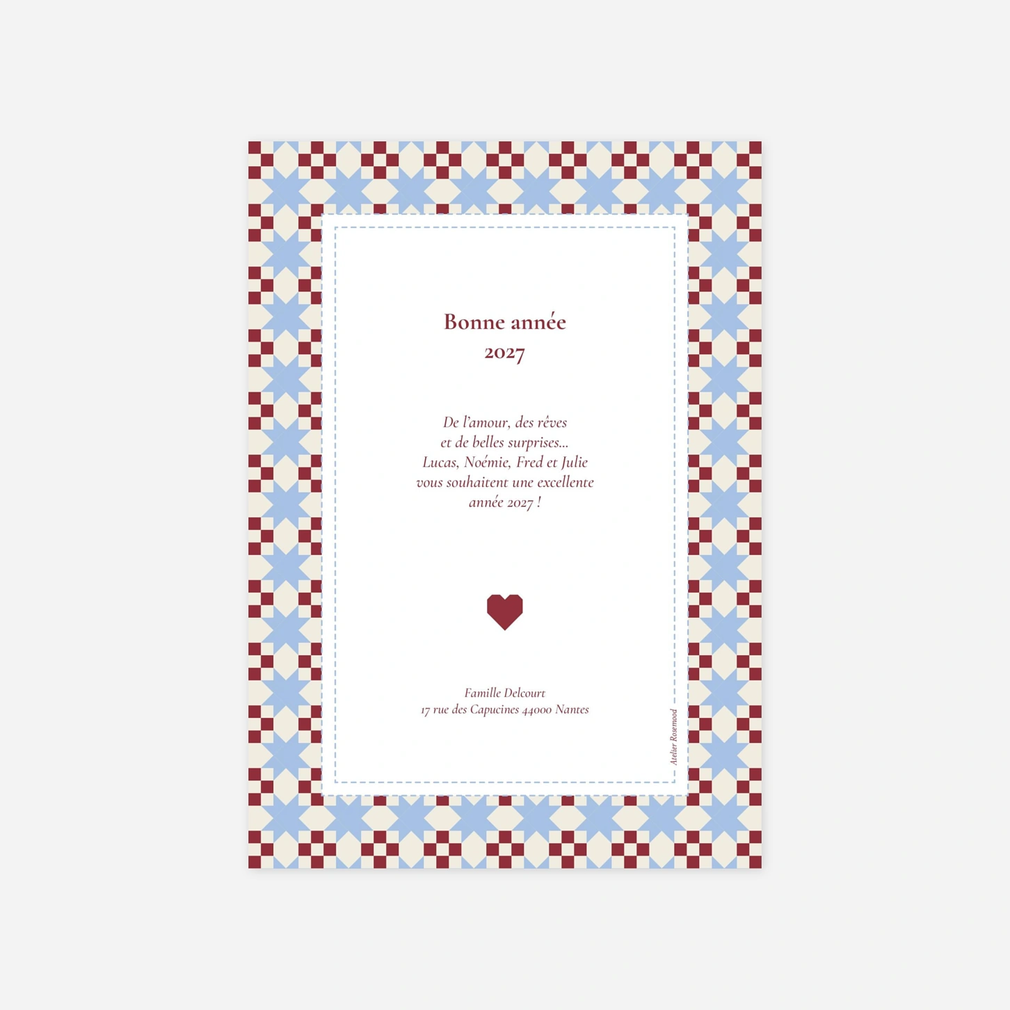 Carte de voeux Cadre Patchwork