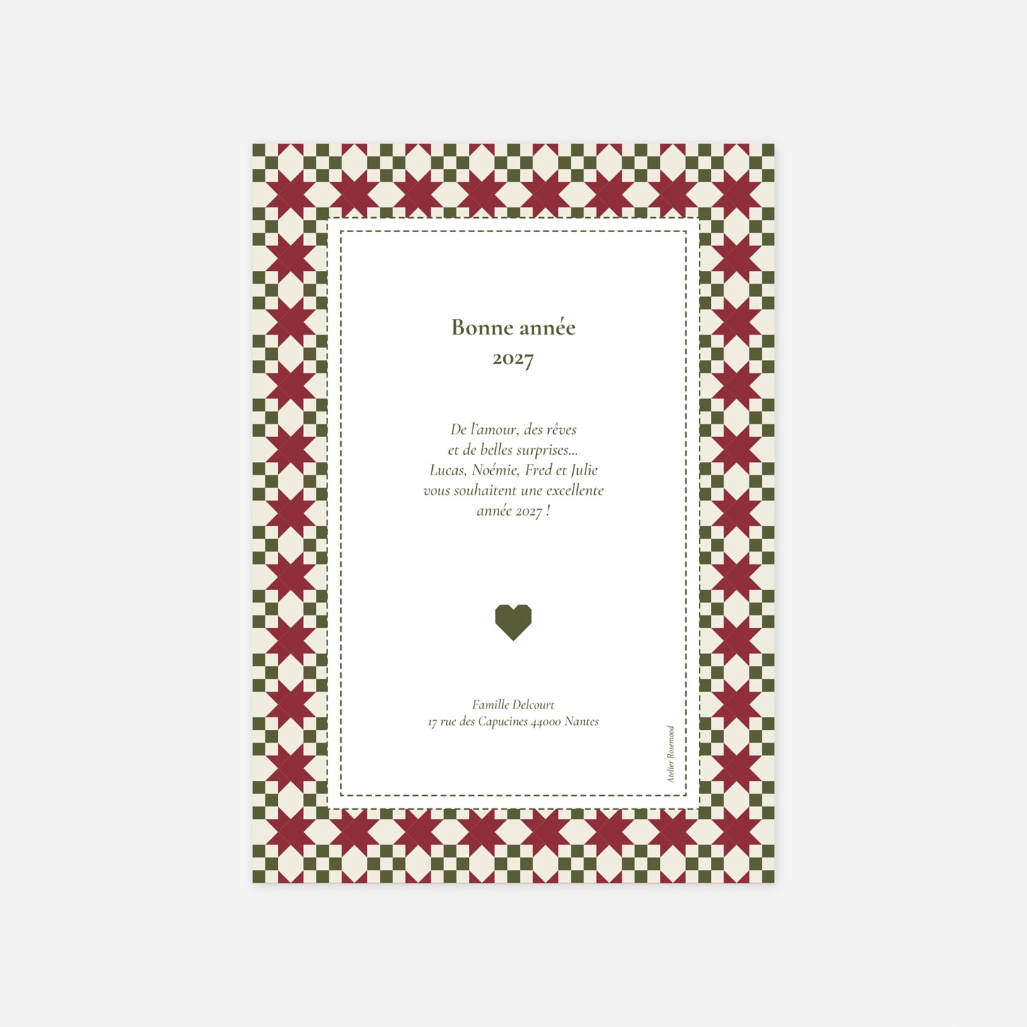 Carte de voeux Cadre Patchwork