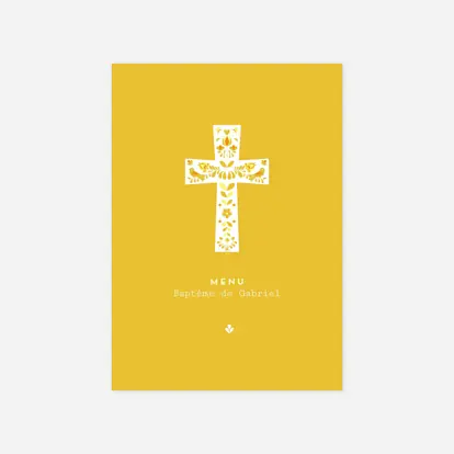 Menu baptême Croix folk