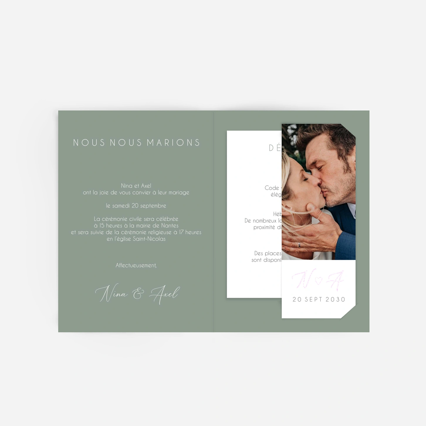 Faire-part mariage Cœur Sauvage