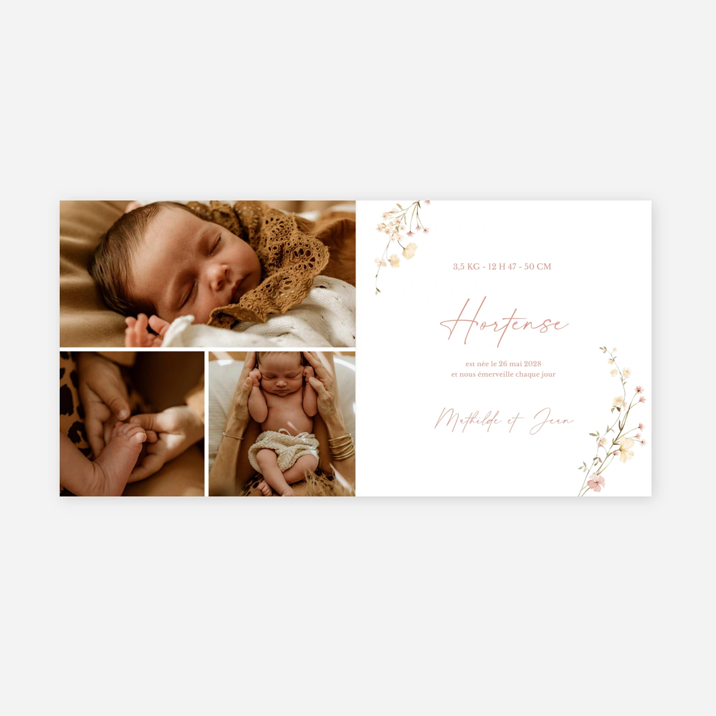 Faire-part naissance Douce Fleur