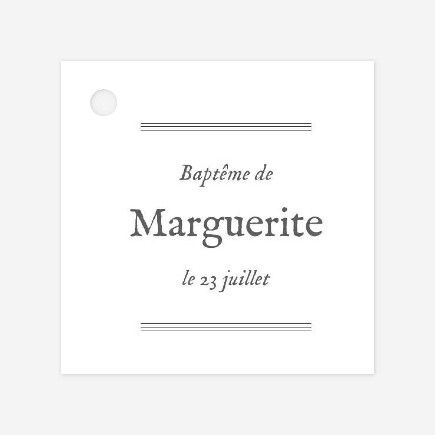 Étiquette baptême Douceur champêtre