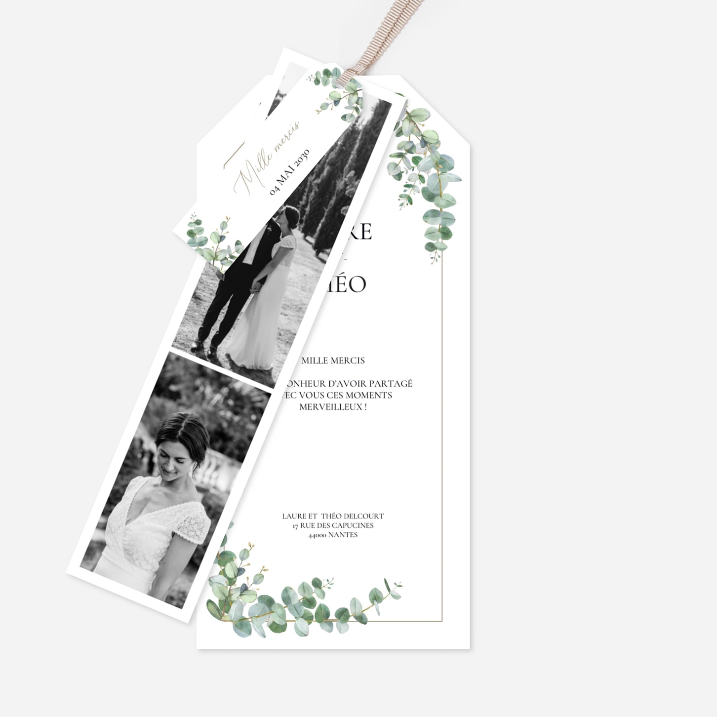 Carte de remerciements Douce verdure