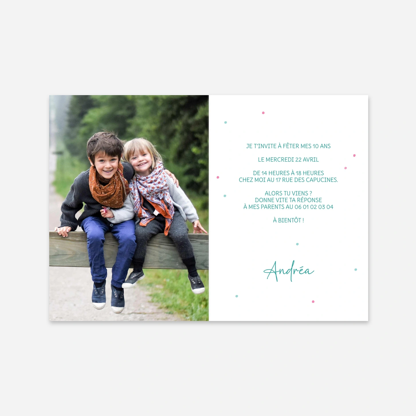 invitation anniversaire enfant Petits confettis