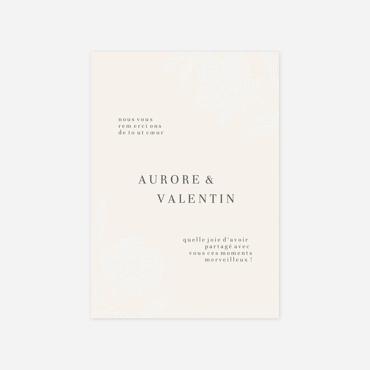Carte de remerciements Délicatesse florale