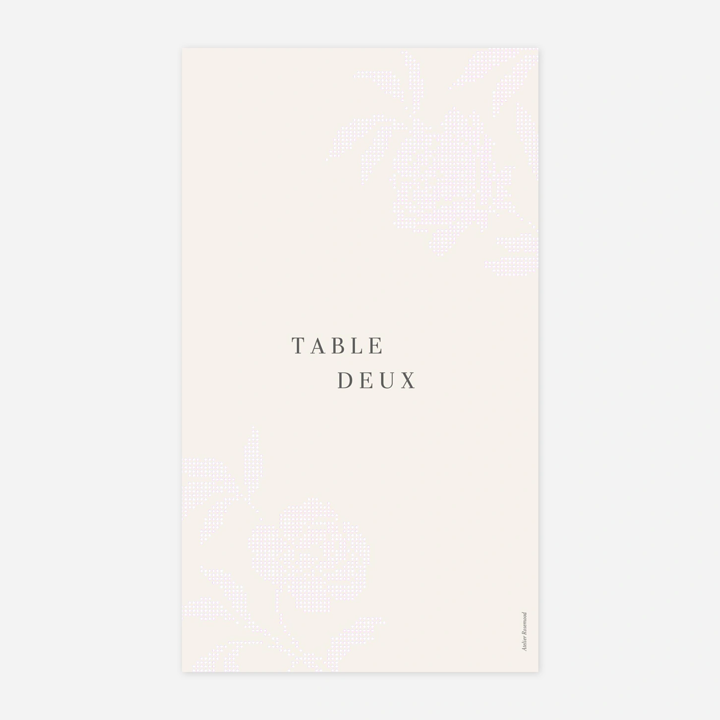 Marque-table mariage Délicatesse florale