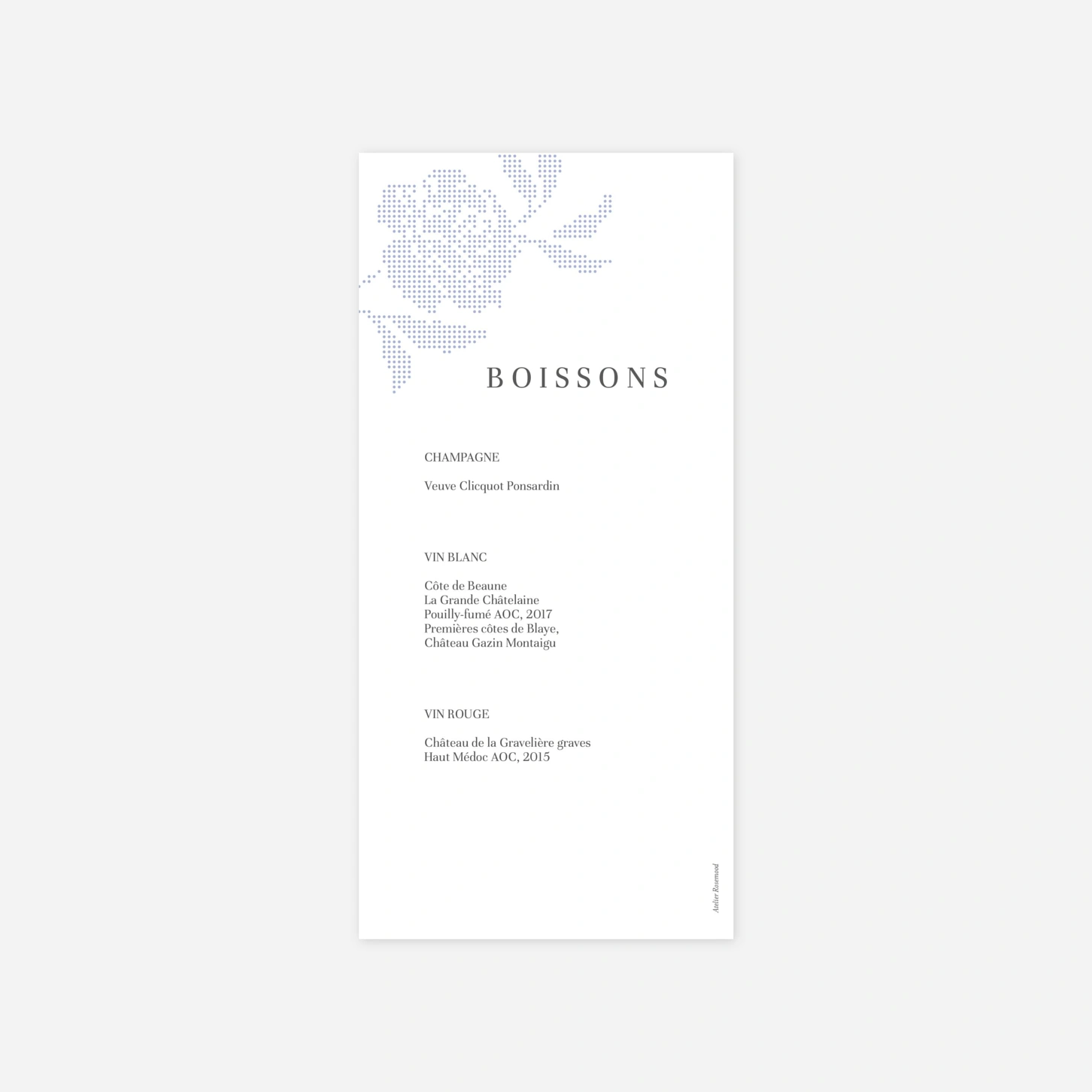 Menu mariage Délicatesse florale