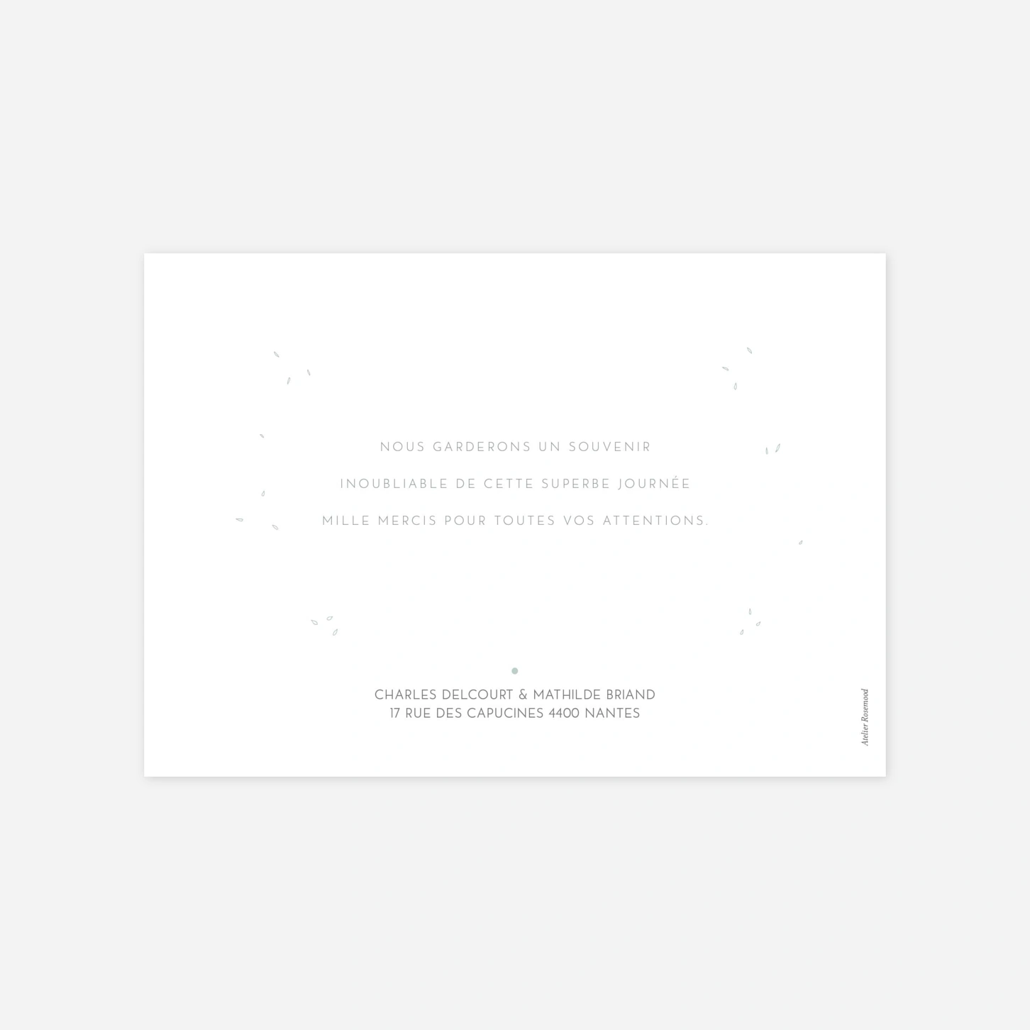 Carte de remerciements Délicatesse