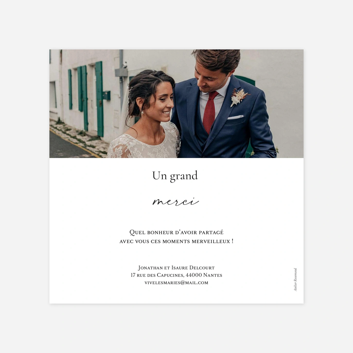 Carte de remerciements Rameau doré