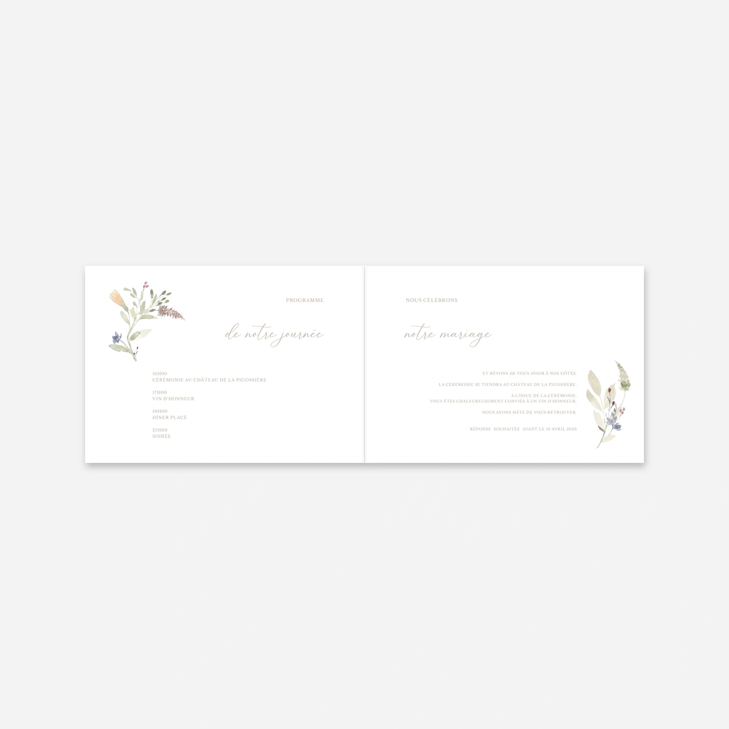 Faire-part mariage Danse florale