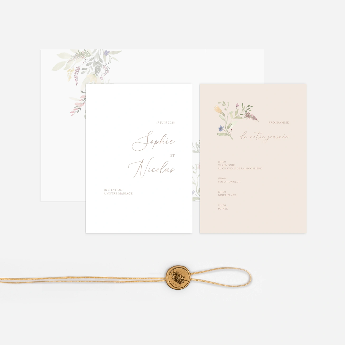 Faire-part mariage Danse florale