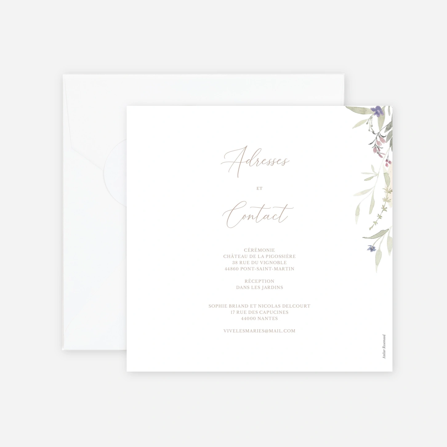 Faire-part mariage Danse florale