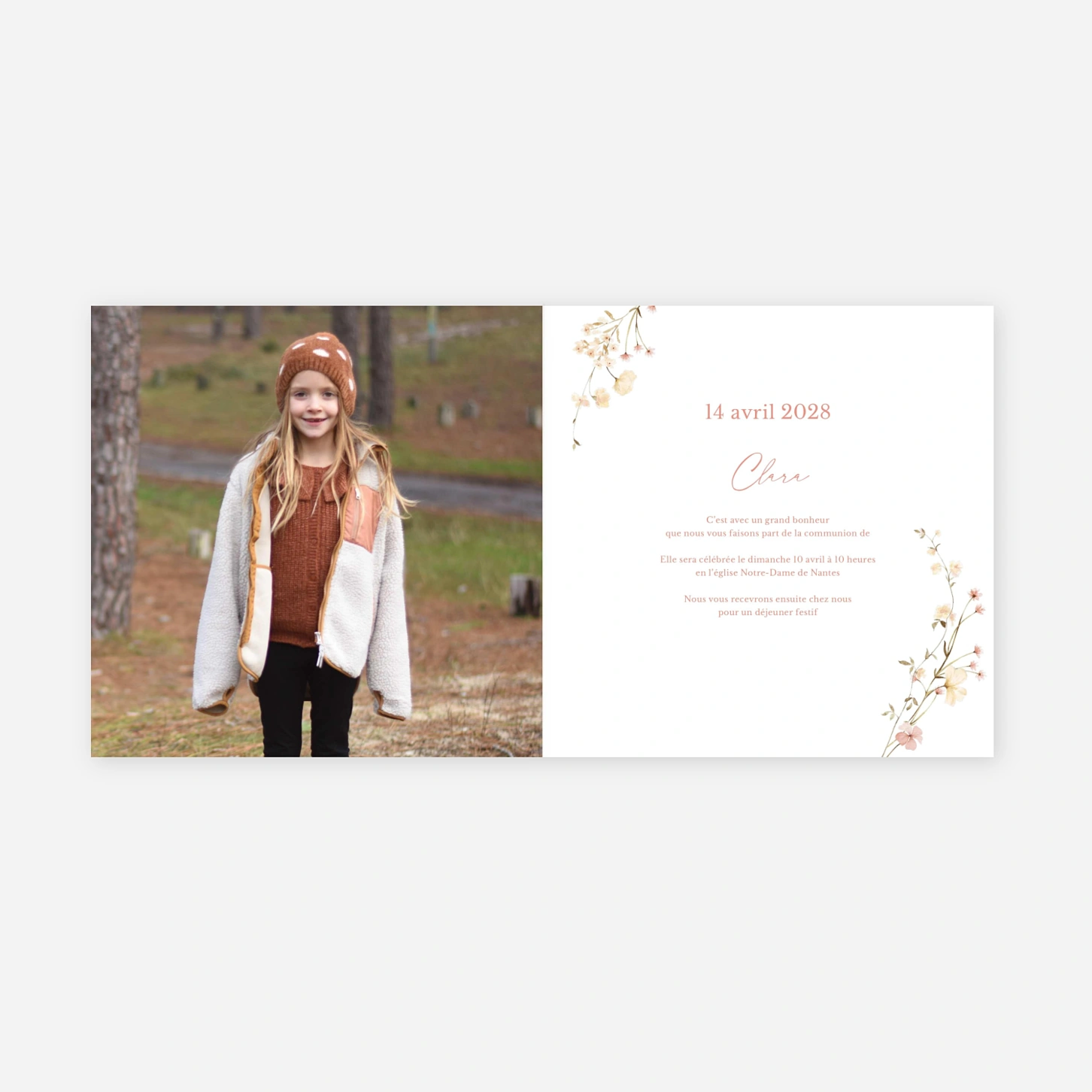 Invitation communion Douce floraison