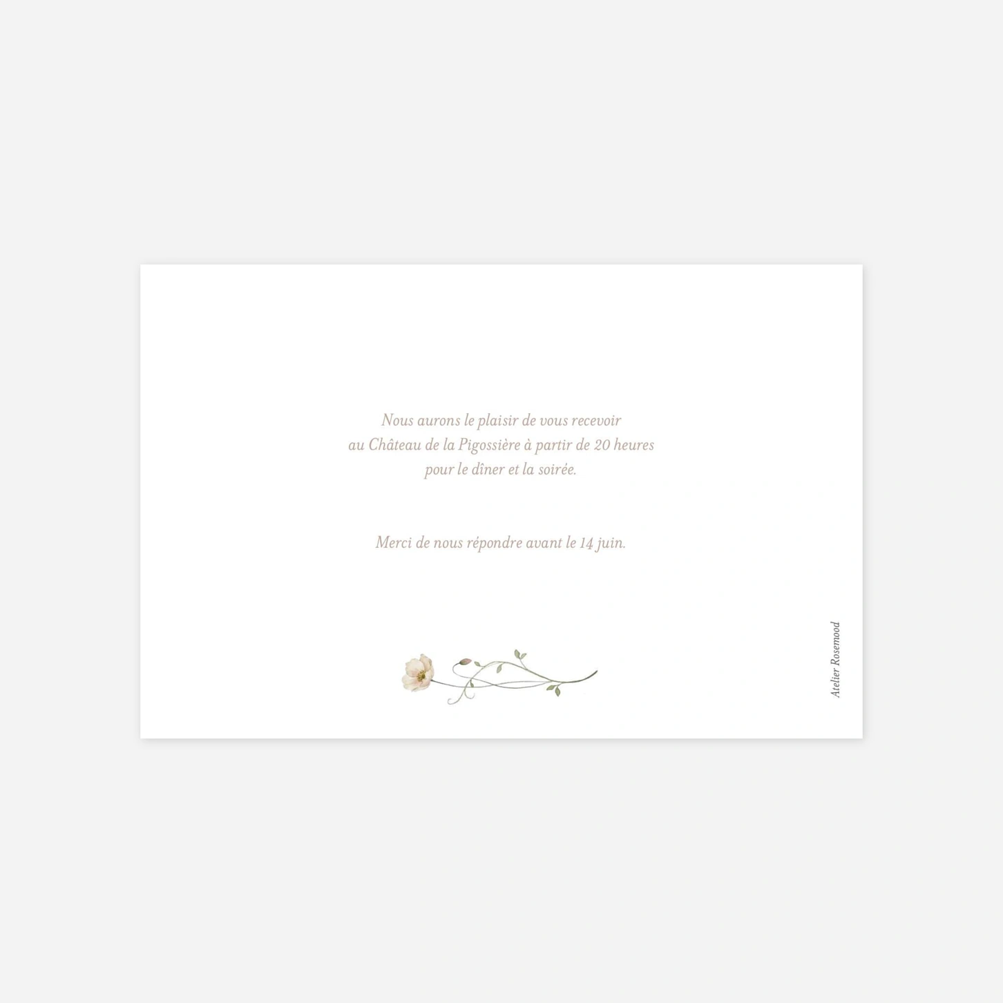 Carton d'invitation Doceur fleurie