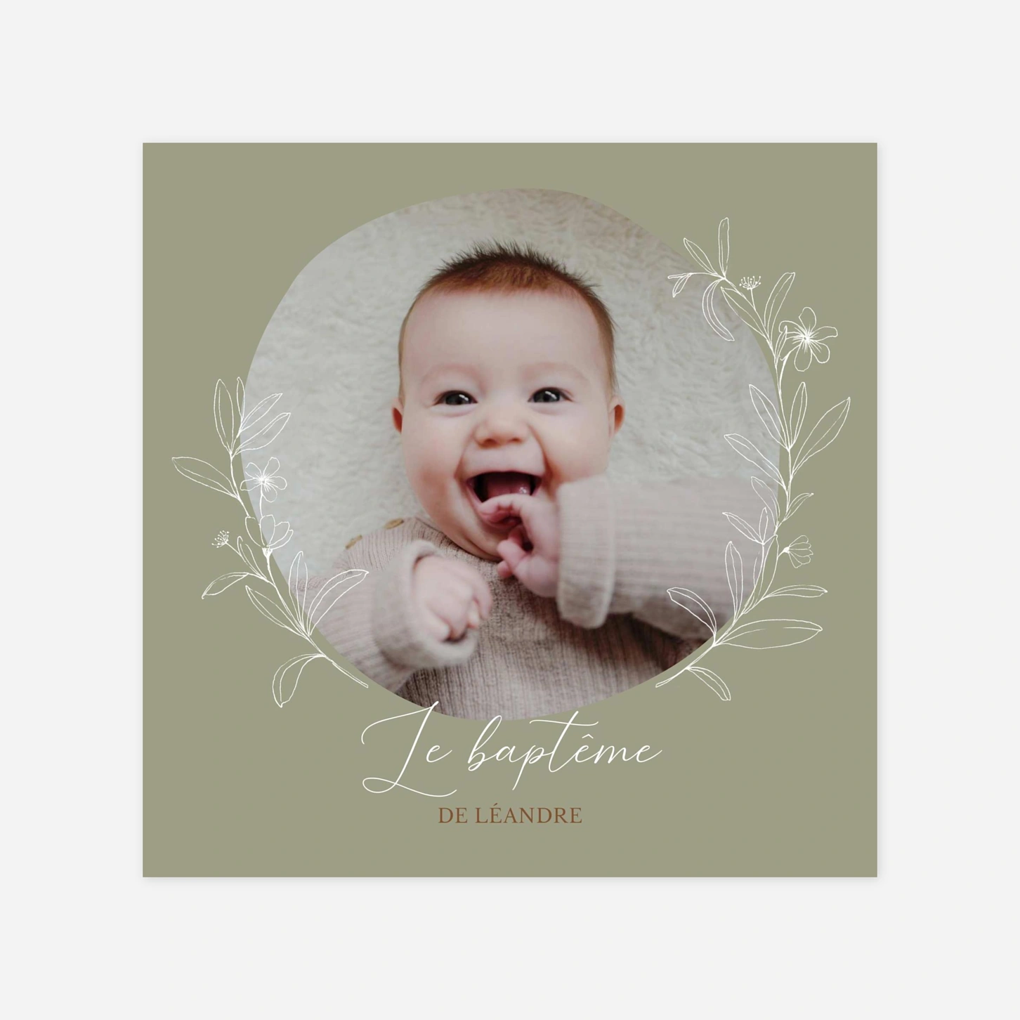 Faire-part baptême Douce lumière