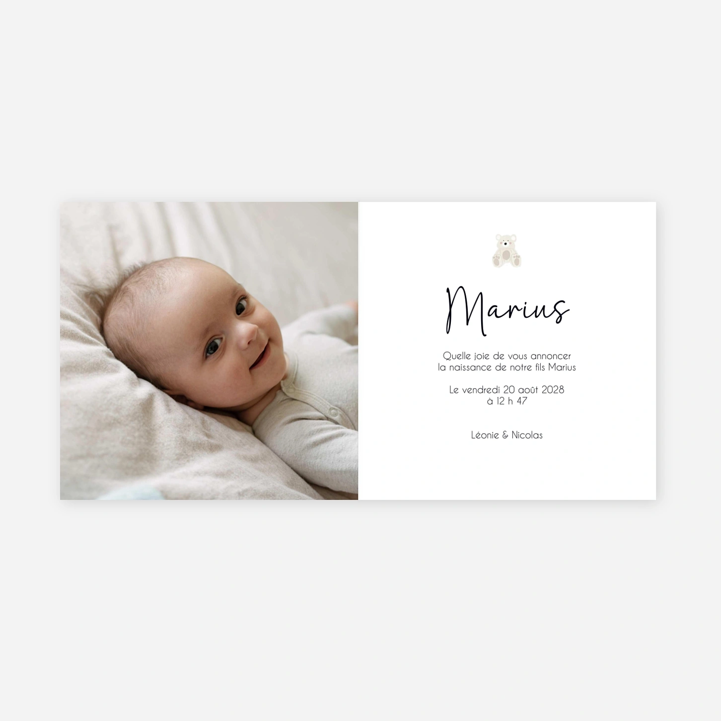 Faire-part naissance Petit miracle