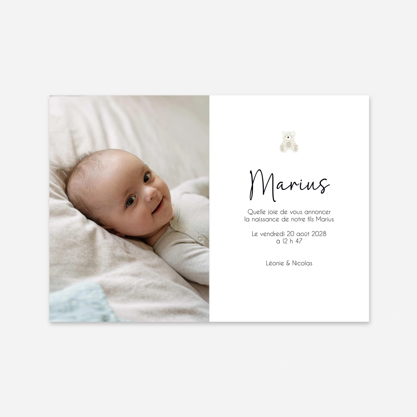 Faire-part naissance Petit miracle