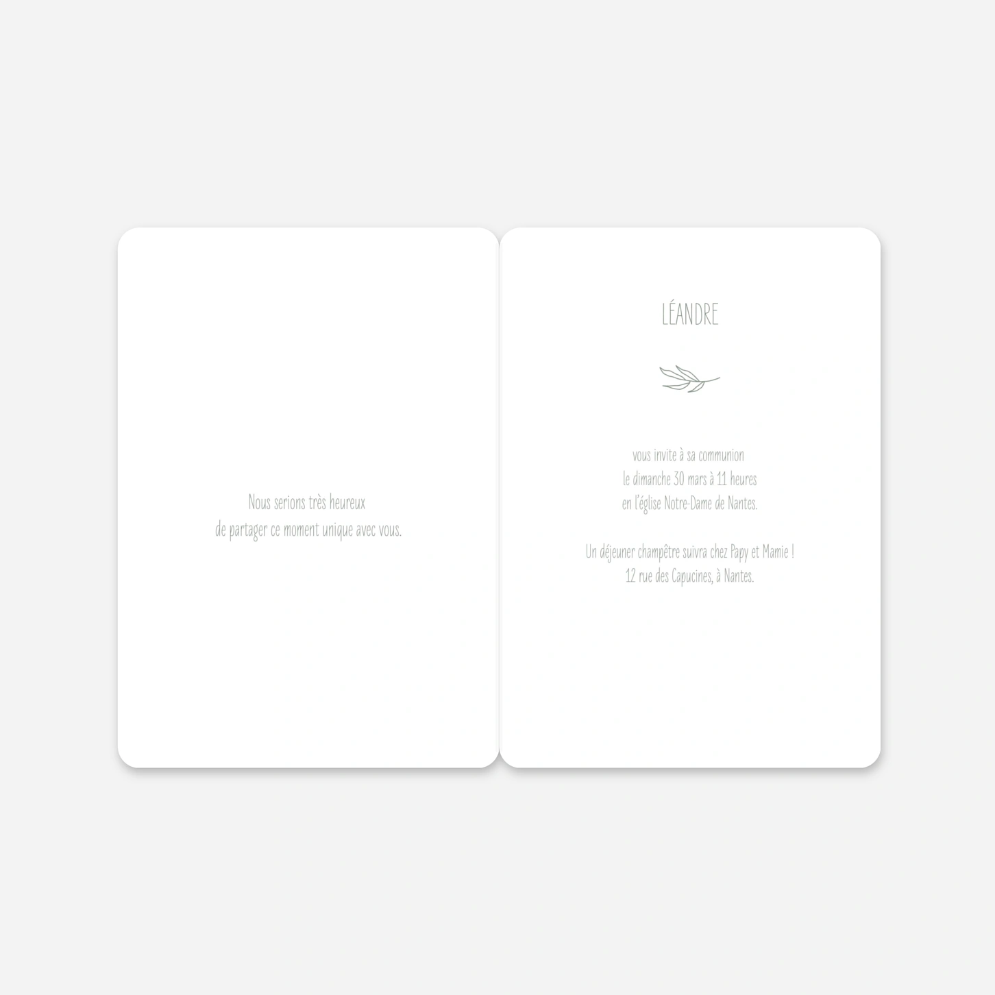 Invitation communion Brin d’olivier
