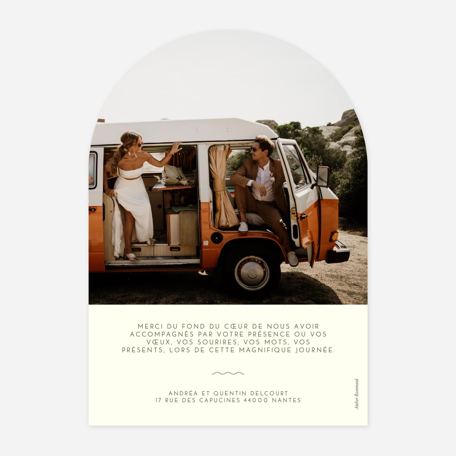 Carte de remerciements Dolce Amore