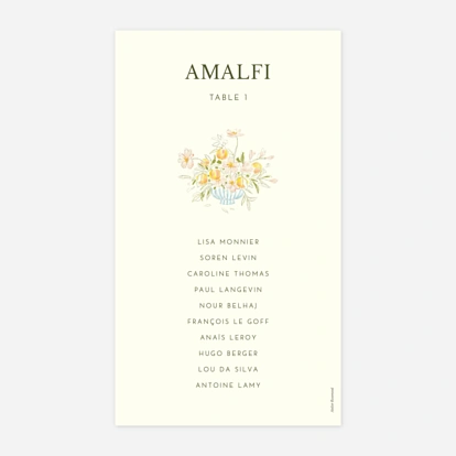 Nom de table mariage Dolce Amore