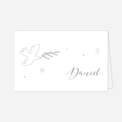 Marque-place Baptême Douce colombe