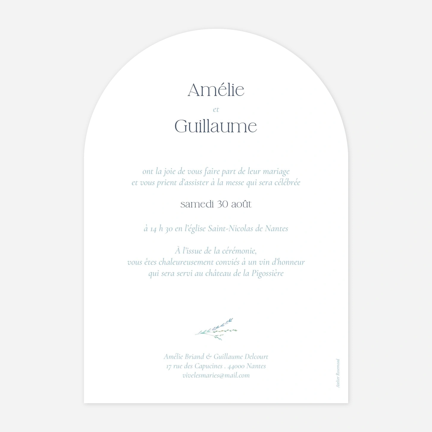 Faire-part mariage Douce couronne