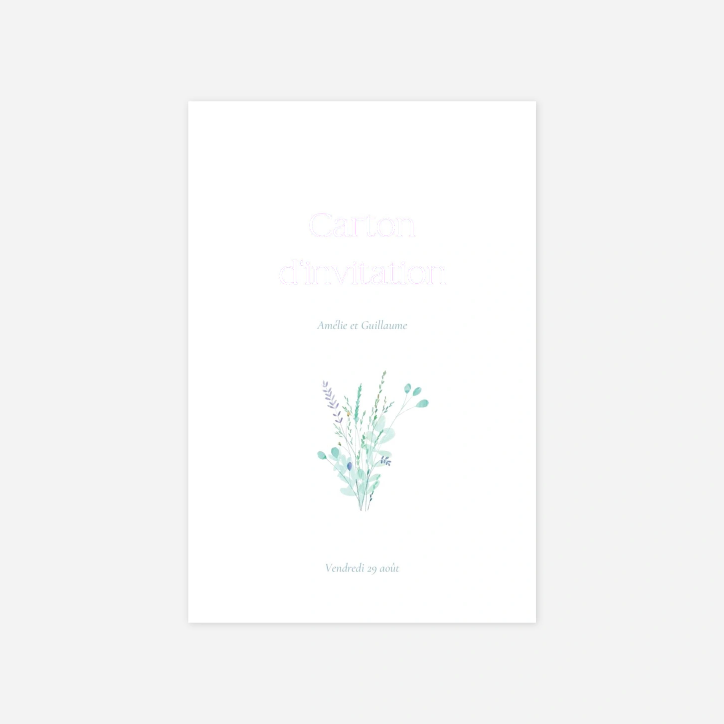 Carton d'invitation Douce couronne