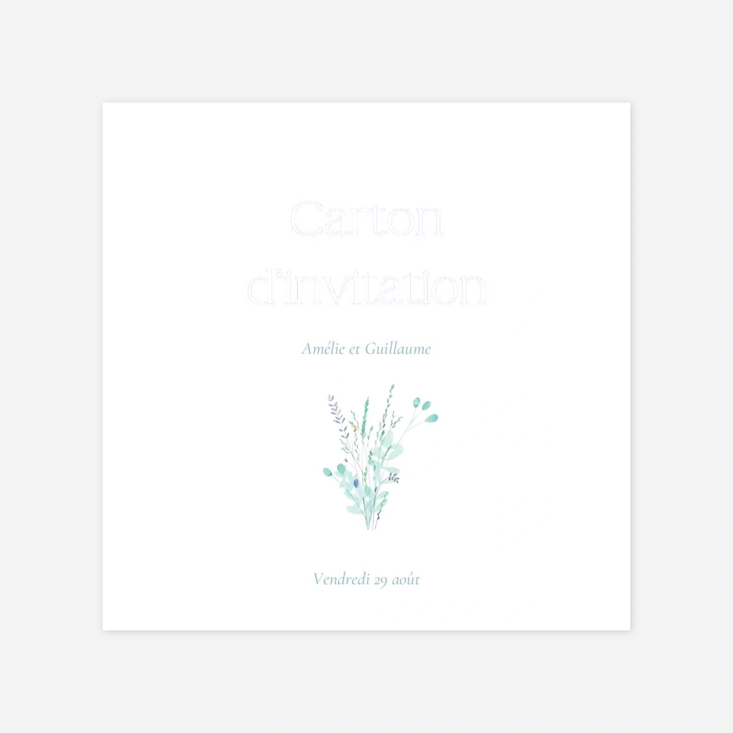 Carton d'invitation Douce couronne