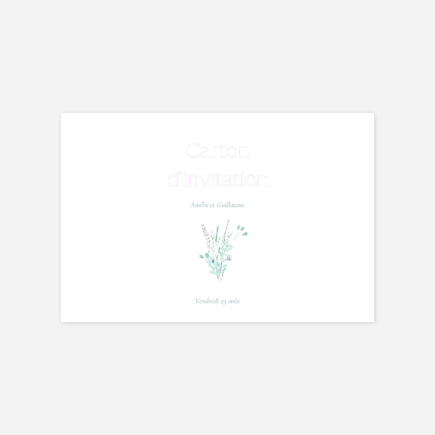 Carton d'invitation Douce couronne