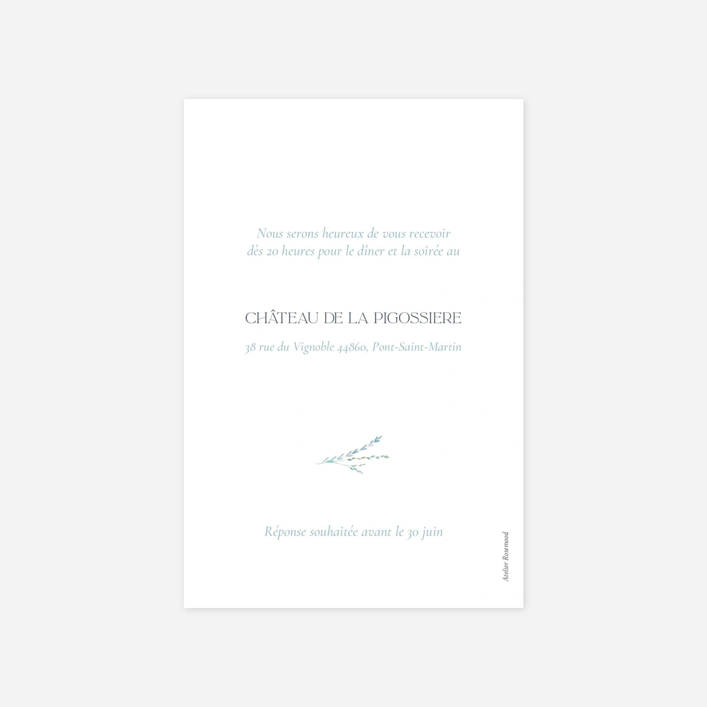 Carton d'invitation Douce couronne