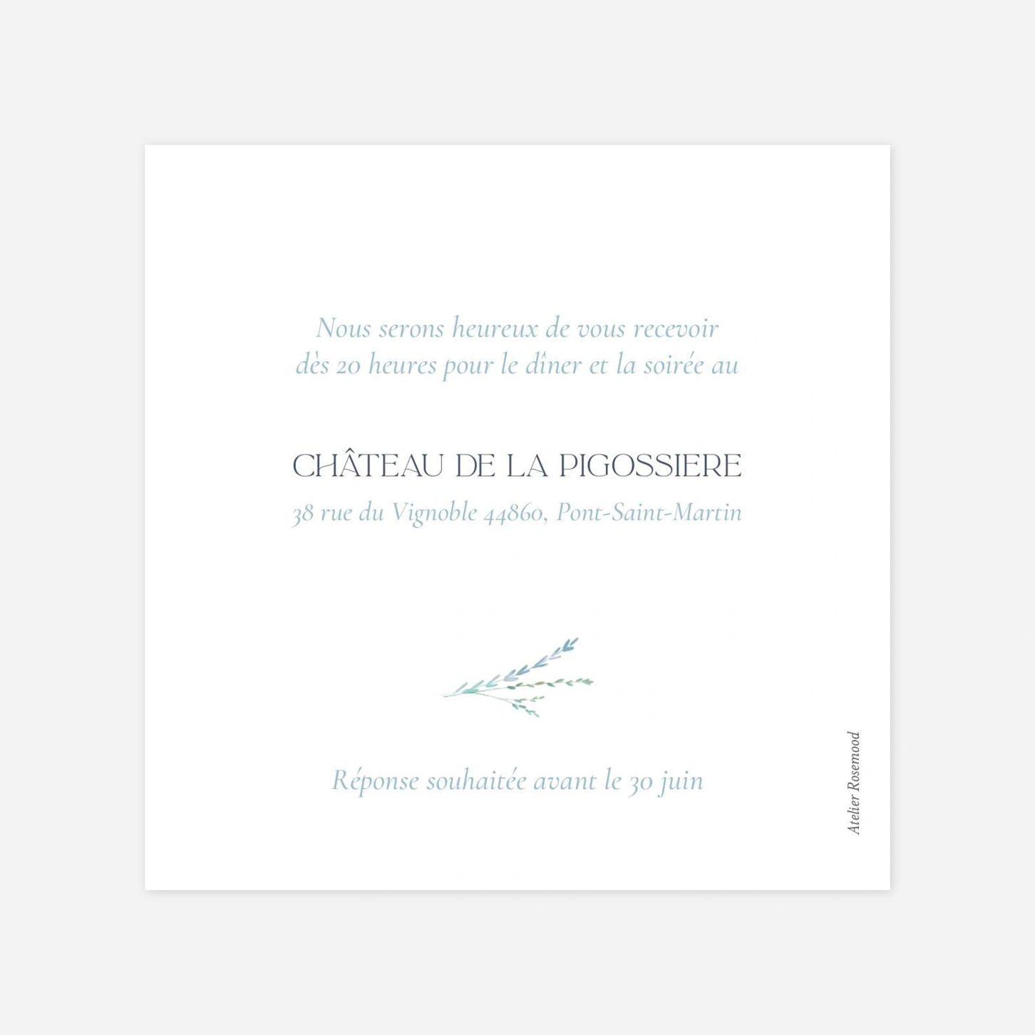 Carton d'invitation Douce couronne