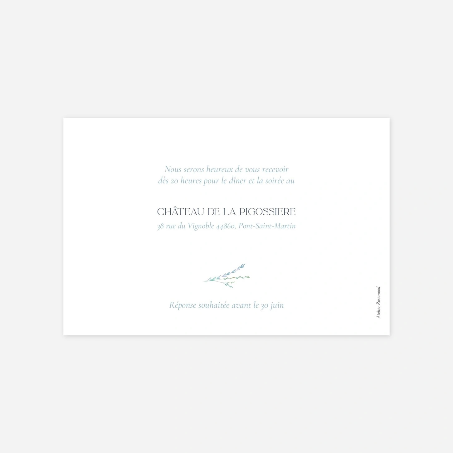 Carton d'invitation Douce couronne