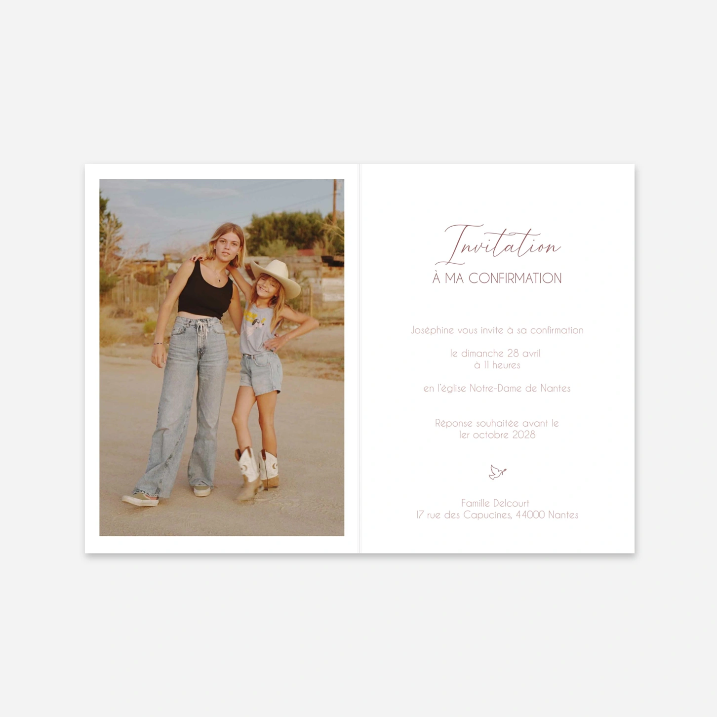 Invitation Confirmation Douce clarté