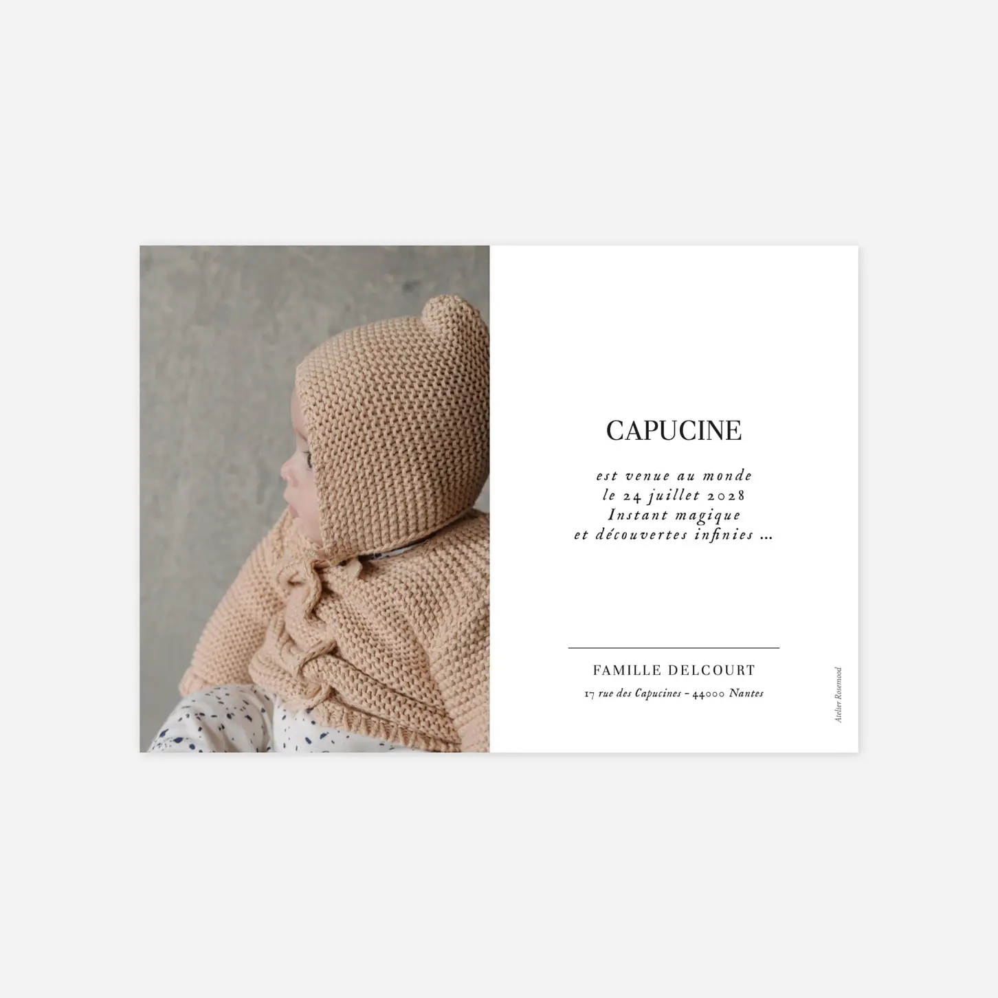 Faire-part naissance Doux instants