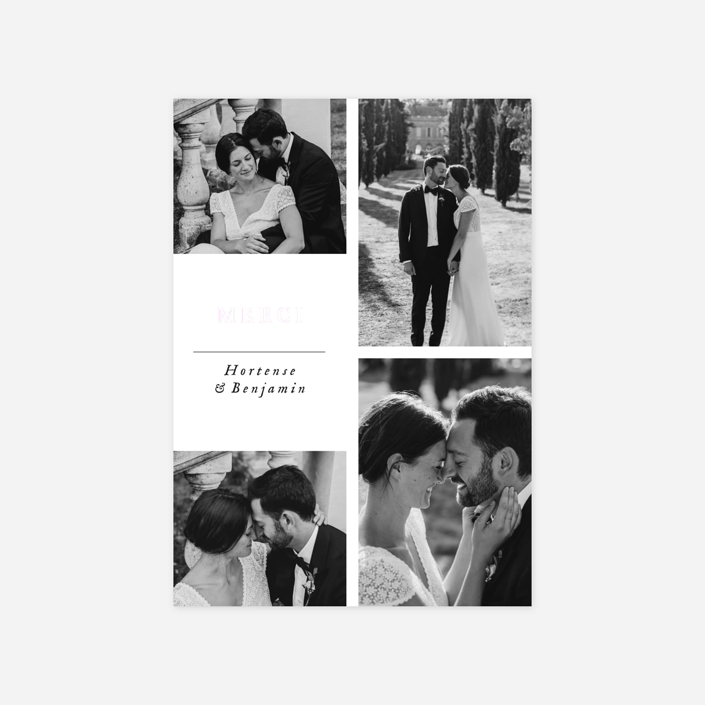 Carte de remerciements Doux instants