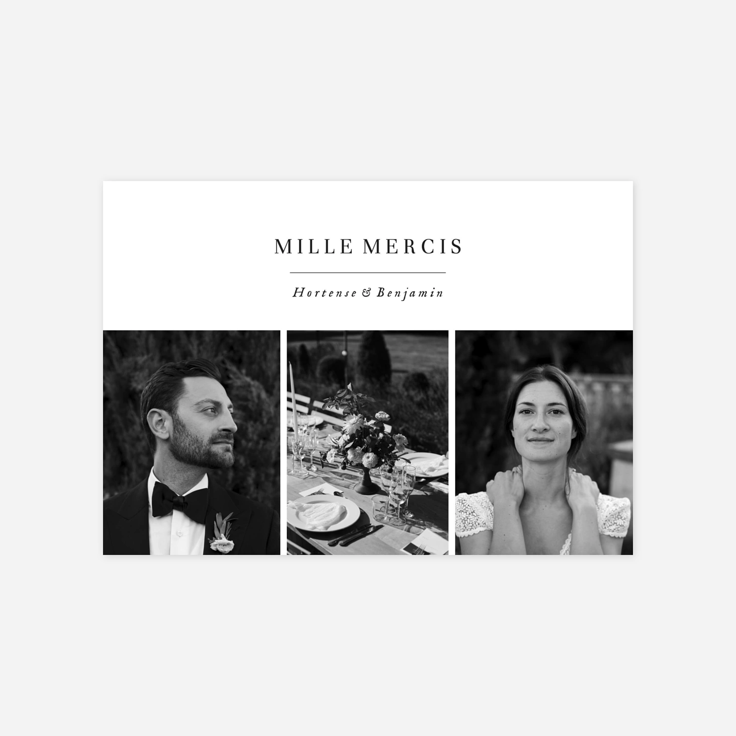 Carte de remerciements Doux instants