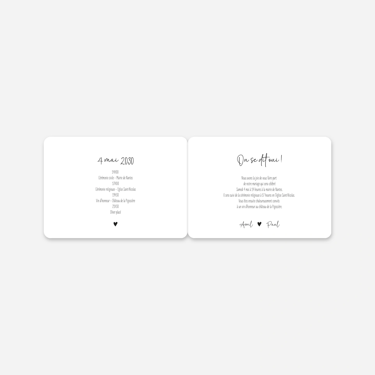 Faire-part mariage Douce promesse