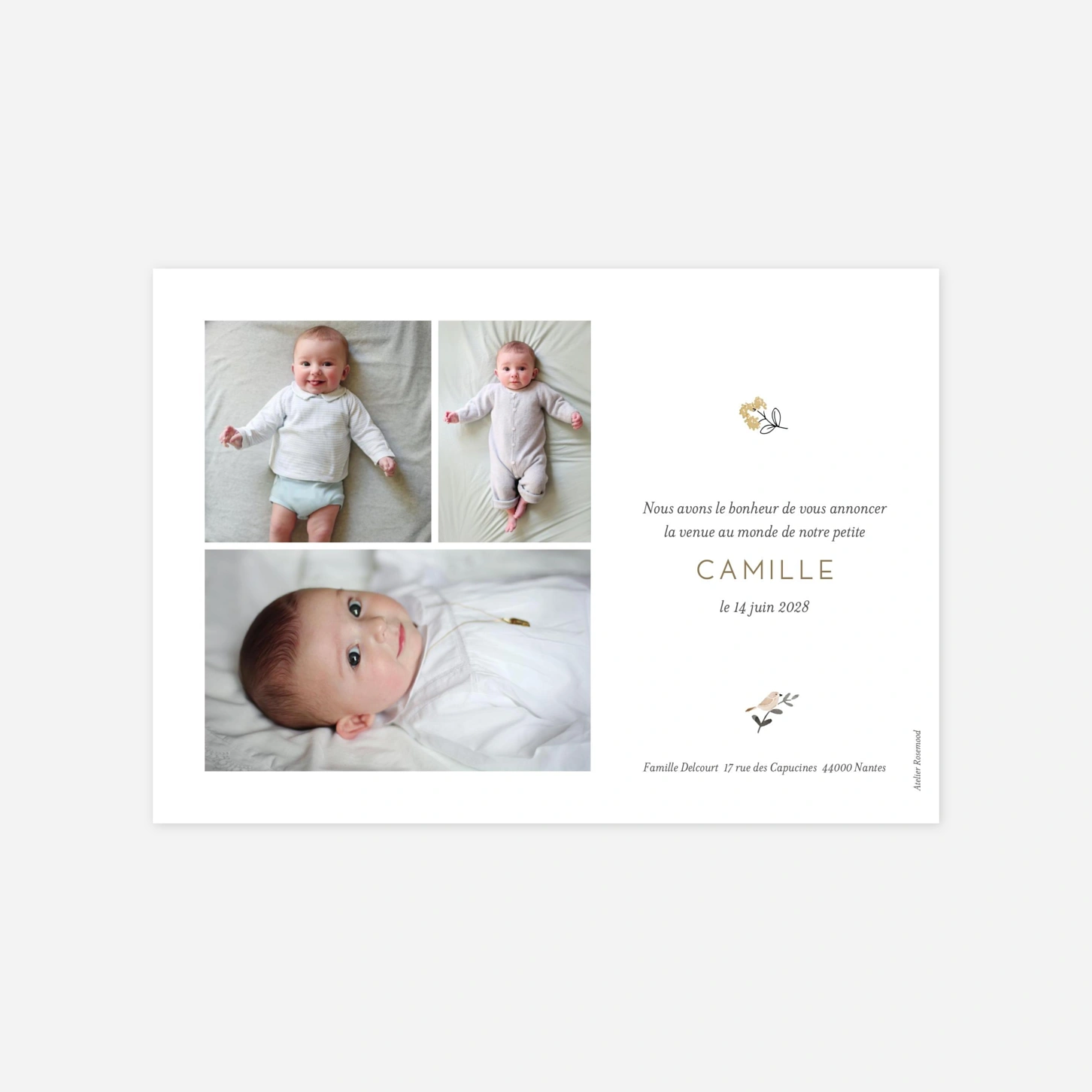 Faire-part naissance Doux rêves