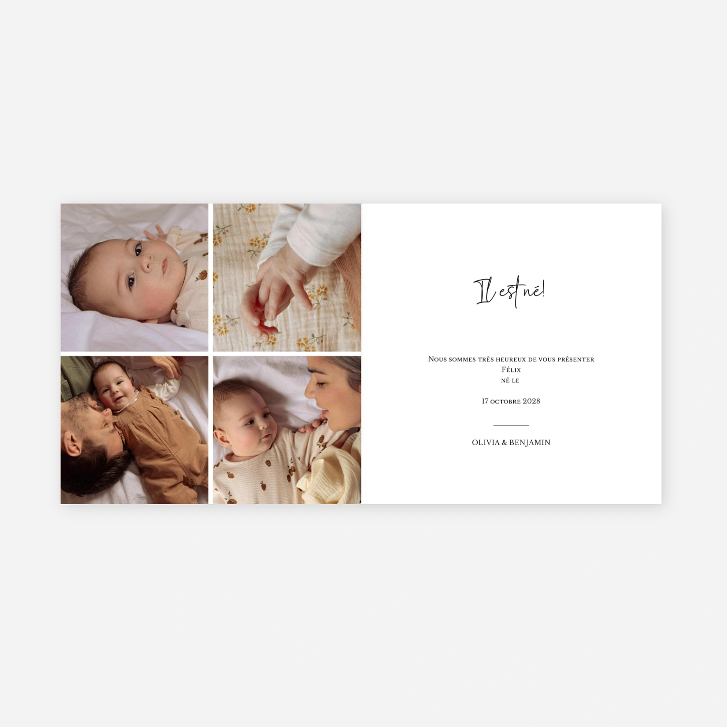 Faire-part naissance Petit câlin