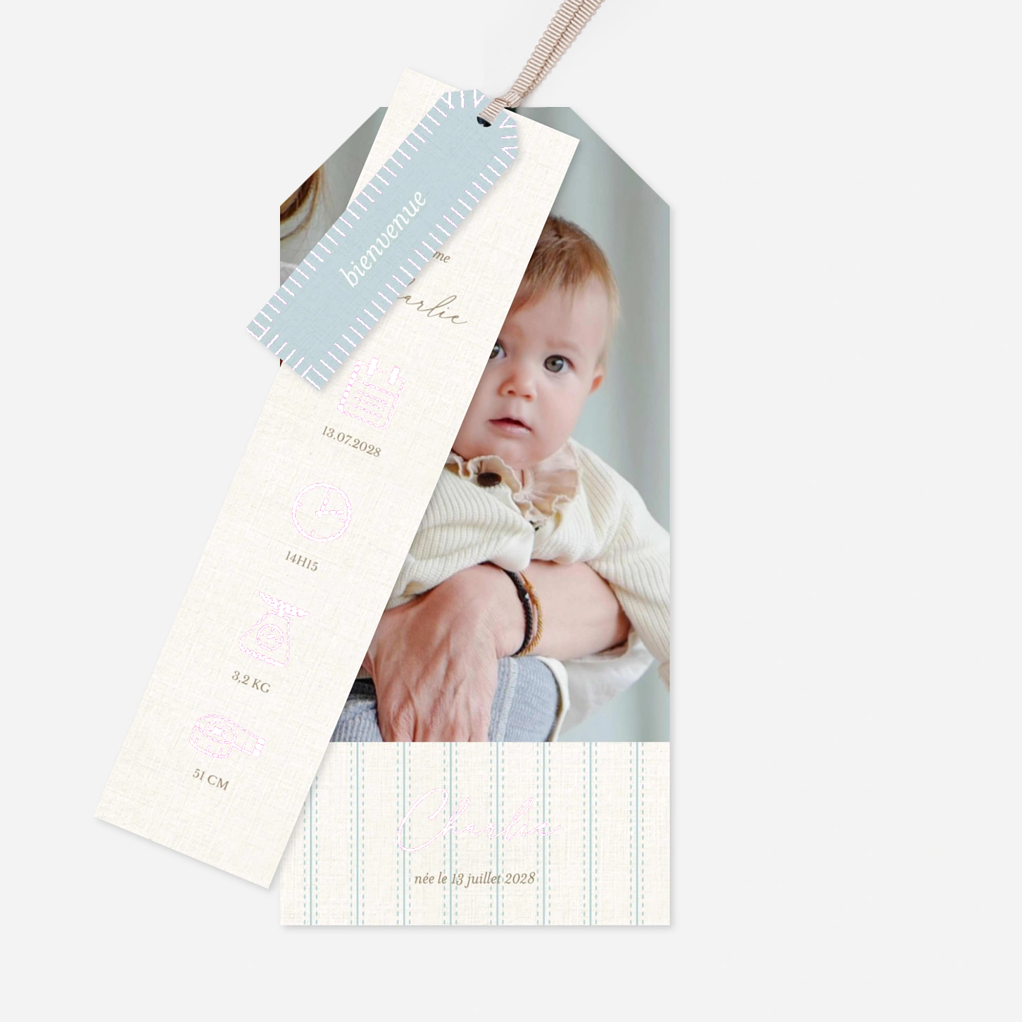 Faire-part naissance Doux tissage