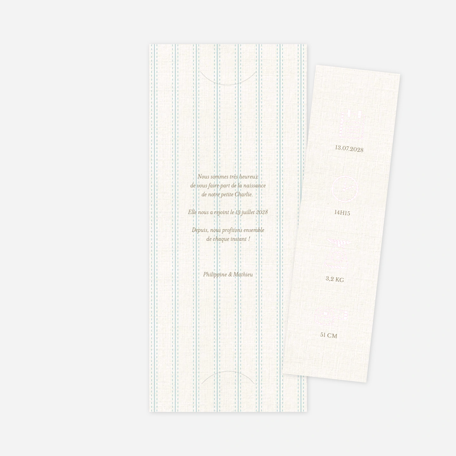 Faire-part naissance Doux tissage