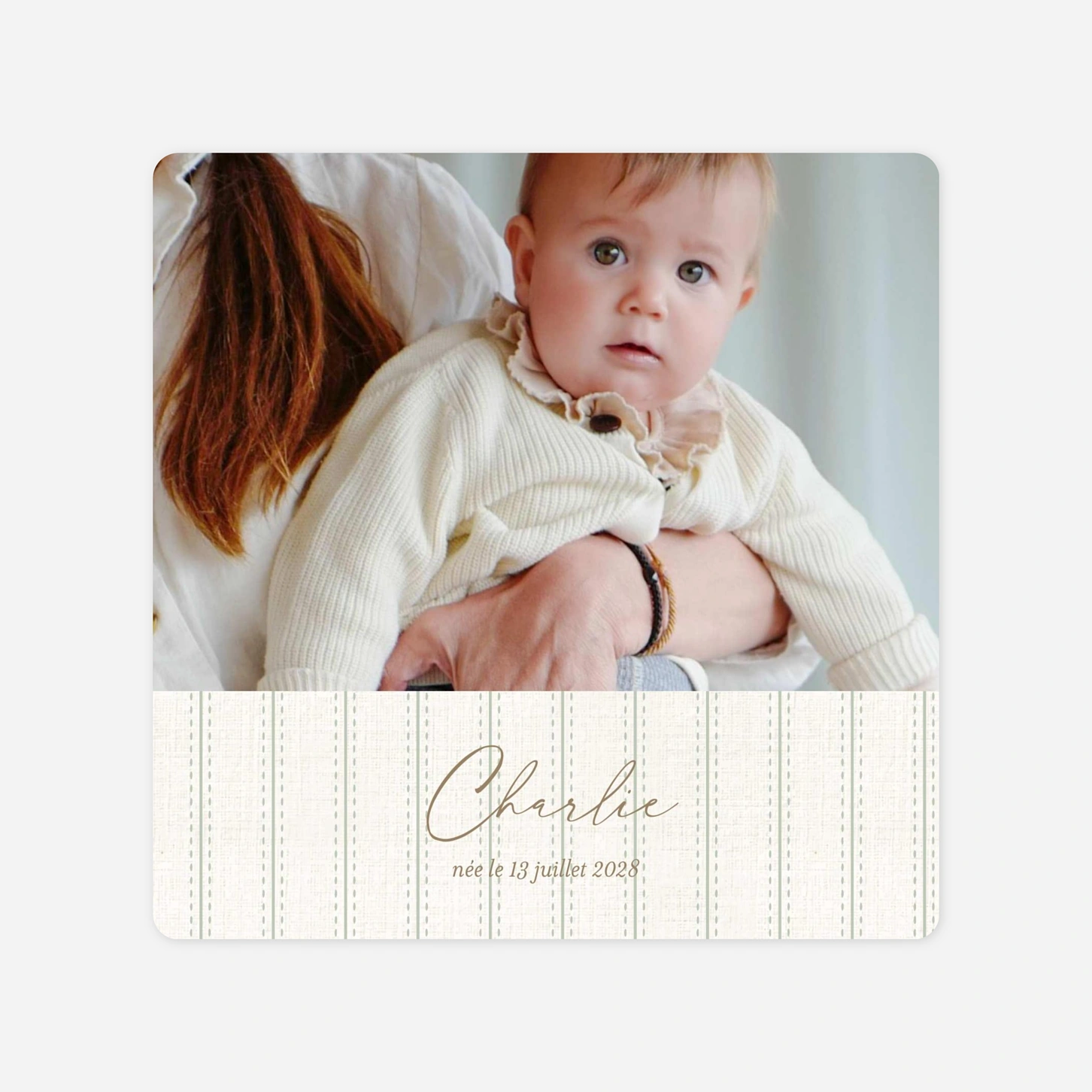 Faire-part naissance Doux tissage