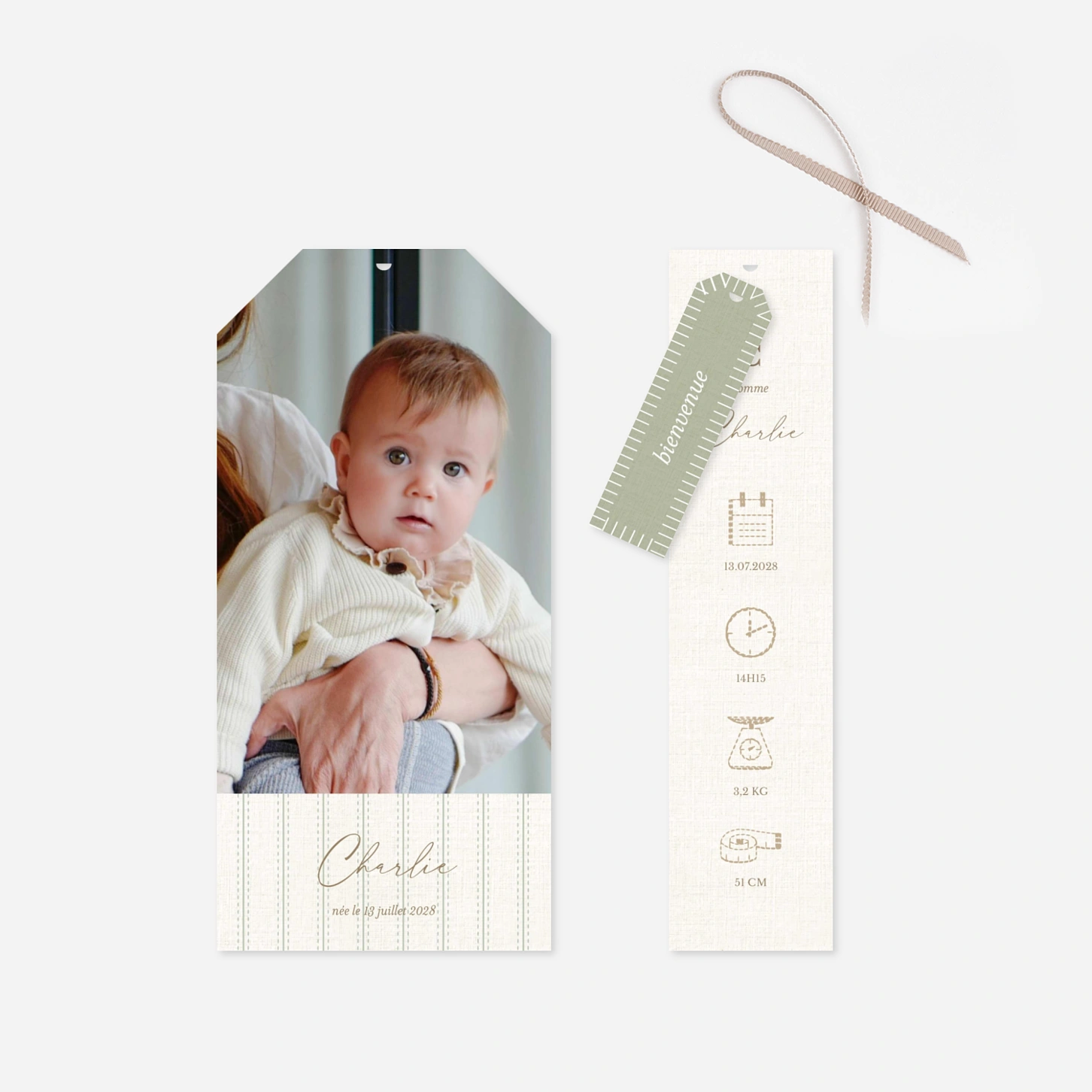 Faire-part naissance Doux tissage
