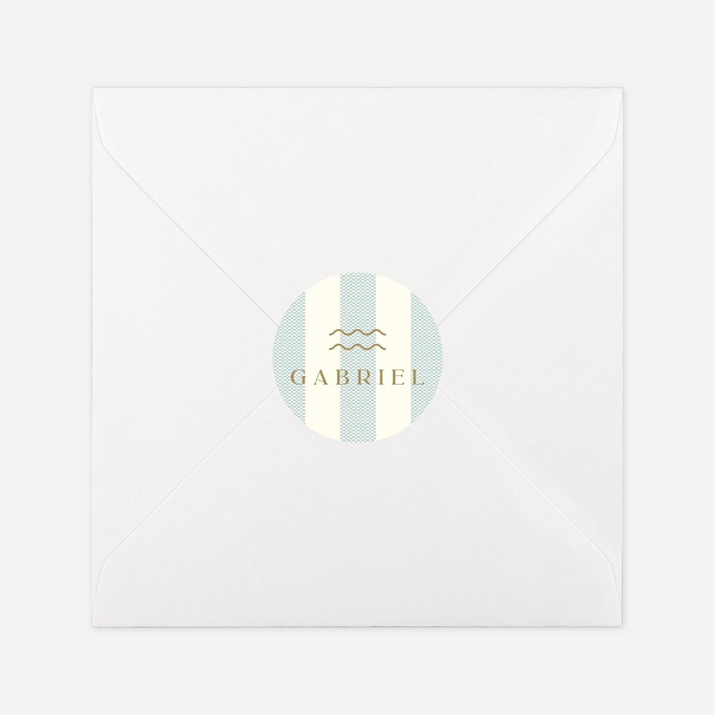 Stickers pour enveloppes baptême Douce rayure