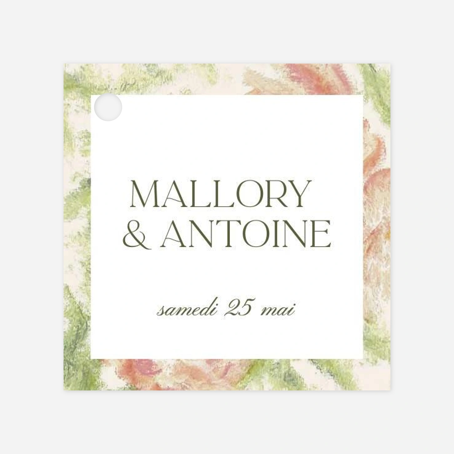 Etiquette perforée mariage Douceur florale