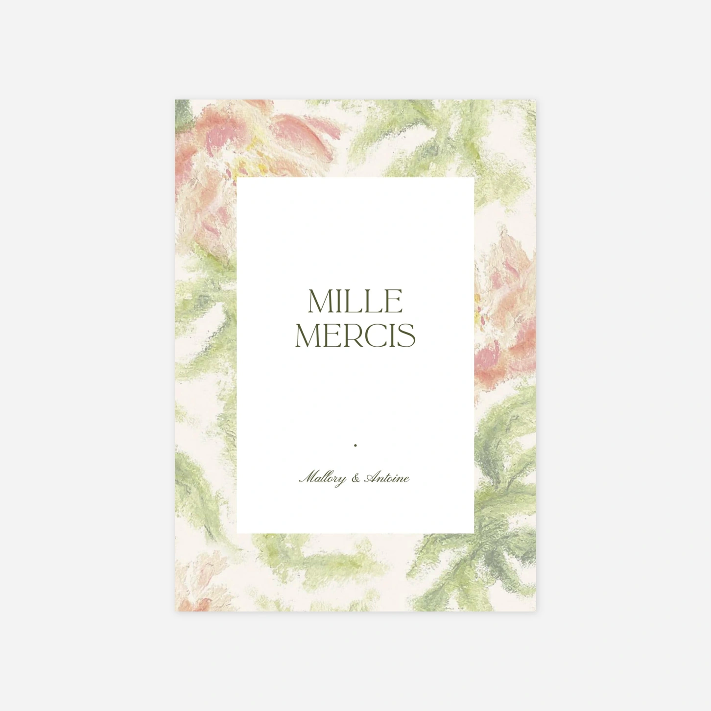 Carte de remerciements Douceur florale