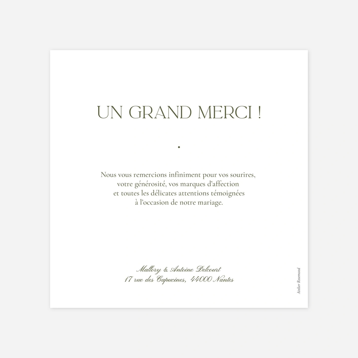 Carte de remerciements Douceur florale