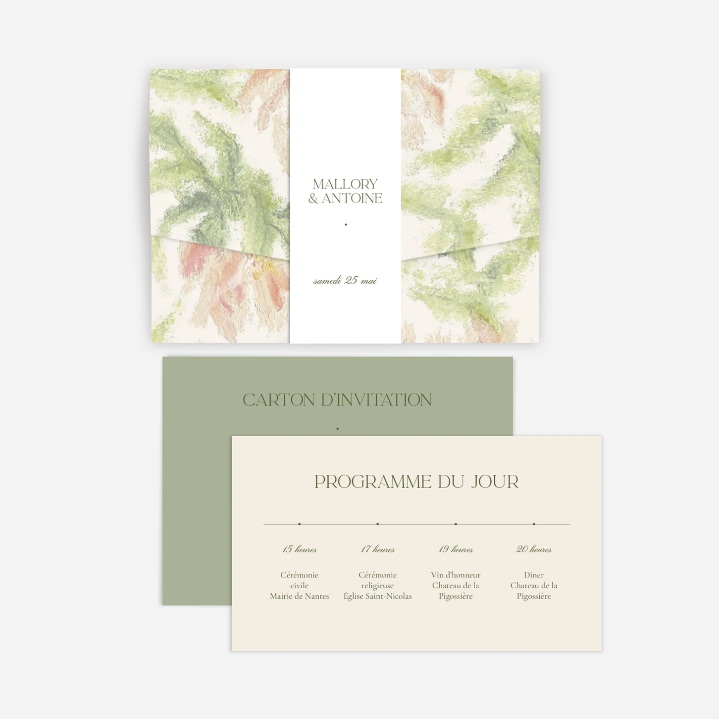 Faire-part mariage Douceur florale