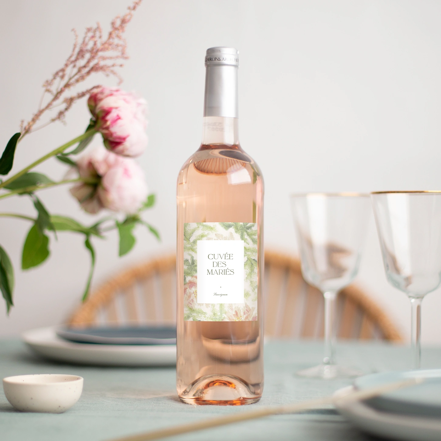 Étiquette bouteille Douceur florale